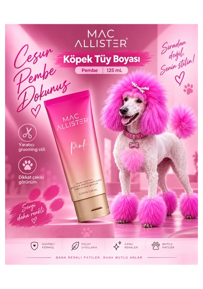 Mac Allister Kedi Köpek Tüy Boyası Pembe Renkli 125 Ml
