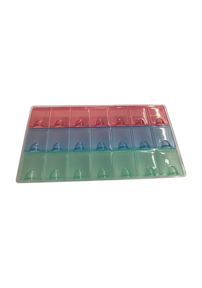İkisi Birarada 21+1 Bölmeli Yazısız Saklama Kutusu 21cmx12cm
