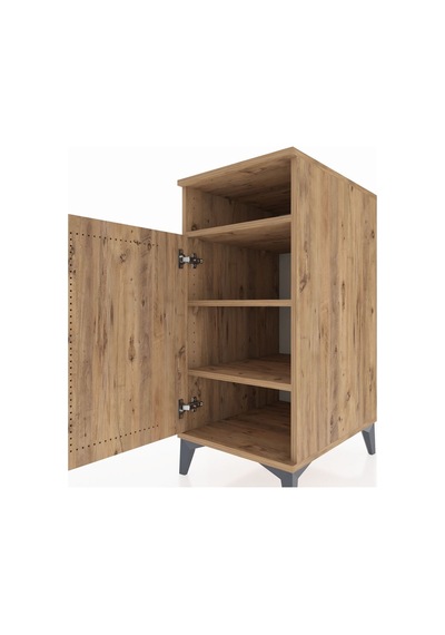 Kronos Komodin 3 Raflı Tek Kapaklı 44x59x96 Çam-çam Atlas Çam
