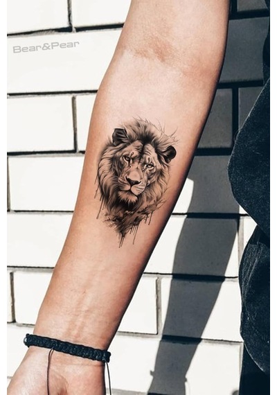 Bearpear Aslan Dövmesi Unisex Tattoo