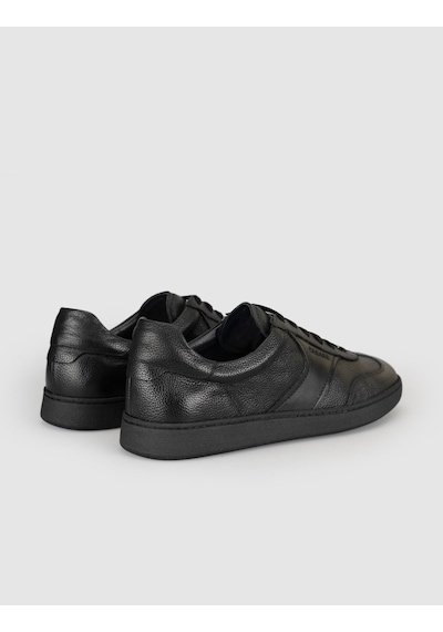Cabani Hakiki Deri Siyah Bağcıklı Erkek Sneaker Ayakkabı