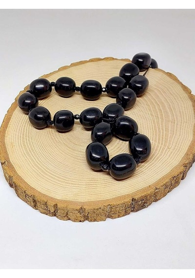 Obsidyen Taşı Şekilli Yarım Dizi 44605 18cm Uzunluğundadır Çok Renkli