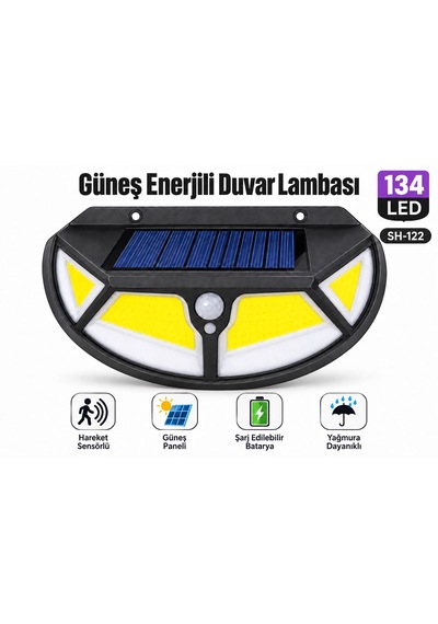 Sh-122 Güneş Enerjili Solar Bahçe Sokak Aydınlatması 3 Yönlü Aydınlatma Soğuğa Sıcağa Dayanıklı Duvara Monte