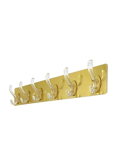 Gold Tek Parça Kendinden Yapışkanlı 6 Kancalı Askı Plastik Altın Diğer