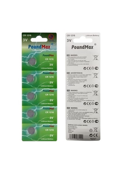 Poundmax 1216 Dl1216 3v Lityum Düğmeli Pil 5&apos Li Paket