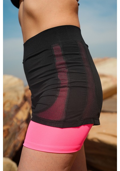 Gugus Kadın Deniz/havuz/spor İçten Taytlı Fileli Şort Pembe