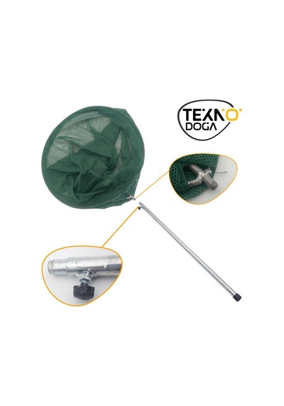 TEKNO DOĞA 40x60 Teleskopik Balık Avı Kepçesi Metal Saplı Yeşil