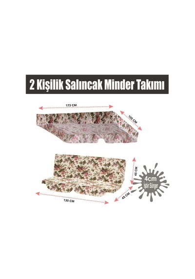 Salıncak Minder Takımı(Süngerli)2 Kişilik Salıncak Minder -I.Gülü