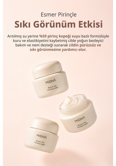 Esmer Pirinç Özü İçeren Cilde Dolgun & Sıkı Görünüm Sunan Bakım Kremi Mıdha Brown Rice Firming Cream