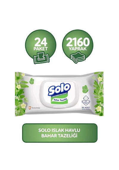 Solo Islak Havlu Bahar Tazeliği 2160 Yaprak Kapaklı