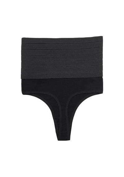 Mistirik Flerna Model Yüksek Sıkılaştırıcı Ve Toparlayıcı String Külot Korse Siyah Renk02