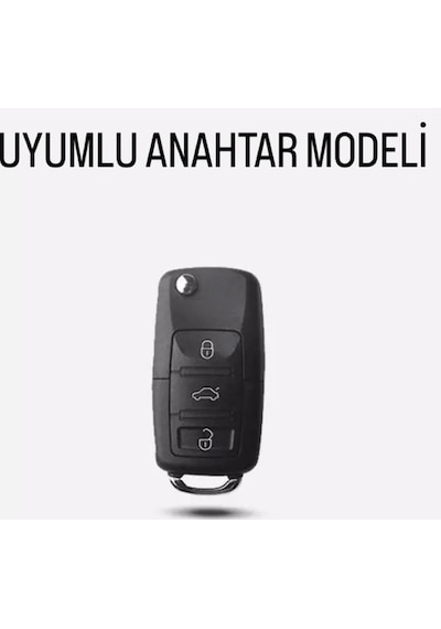 VW Caddy Parlak Uyumlu Anahtar Kılıfı A+ Kalite GRİ
