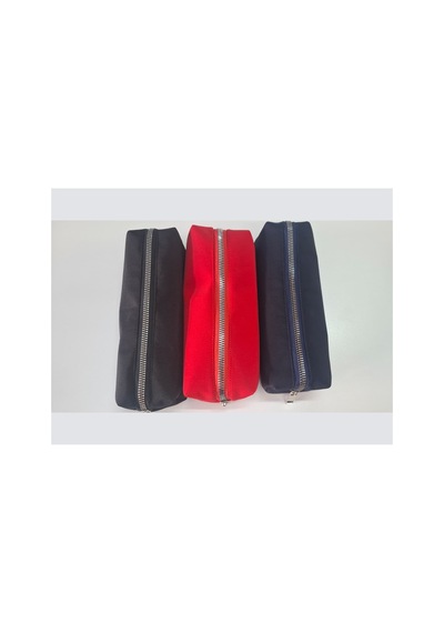 Kalemlik 3lü Set/paket Organizer Makyaj Çok Amaçlı Pinterest Okula Dönüş Çantası Tek Bölmeli Siyah+kırmızı+lacivert