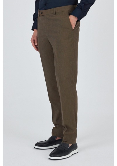 İmza Koyu Vizon Esnek Yandan Cepli Comfort Fit Classic Pantolon 1003250151 Koyu Vizon