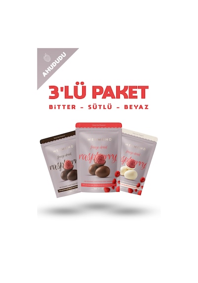 Freeze Dried Ahududu Draje Sütlü, Bitter, Beyaz 3'lü Paket
