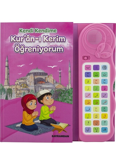 Sesli Elif Ba Kuranı Kerim Öğreten Cihaz Seti Kitaplı Pembe