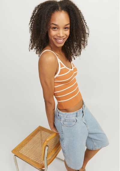 Jack & Jones Kadın Askili Çizgili Bluz - Esther 12255237 Tangerine