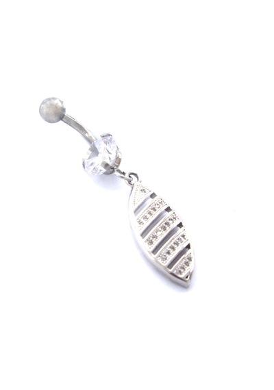Ferizz 316l Çelik Zirkon Taşlı Piercing Prc-132 Gümüş