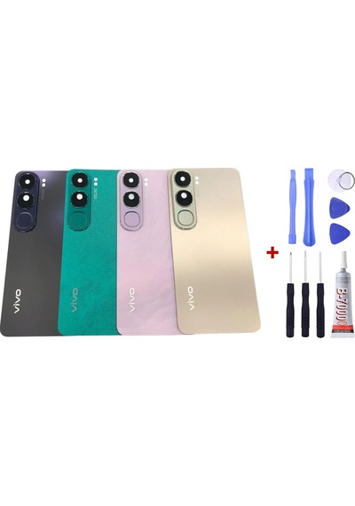 Vivo V40 Lıte Mor Arka Cam Kapak Pil Kapağı Tamir Set B7000 Set Mor