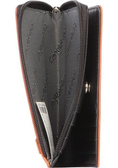 Cengiz Pakel Unisex Hakiki Deri Fermuarlı Kartlık 2512ds - Siyah/kiremit 2512ds-siyah-kiremit