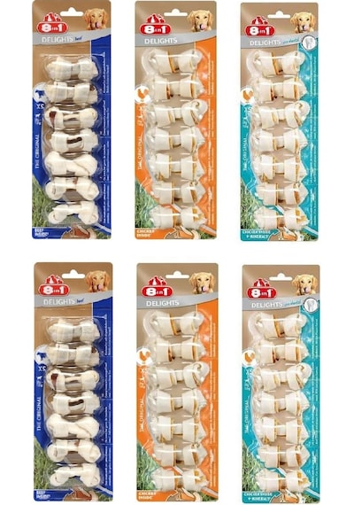 8in1 Delights Bones 3 Çeşit Karma Xs Köpek Ödül Kemiği 7 Li X 6 Adet