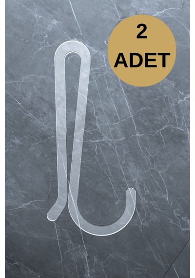 Multistore 2 Adet Plastik Şeffaf Askı Metal Banyo Mutfak Rafları İçin Beyaz