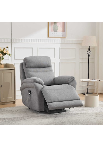 Lisbon Power Lift Otomatik Mekanizmalı Baba Ve Tv Koltuğu Bej-gri Kumaş 88x99x106 Cm Gri