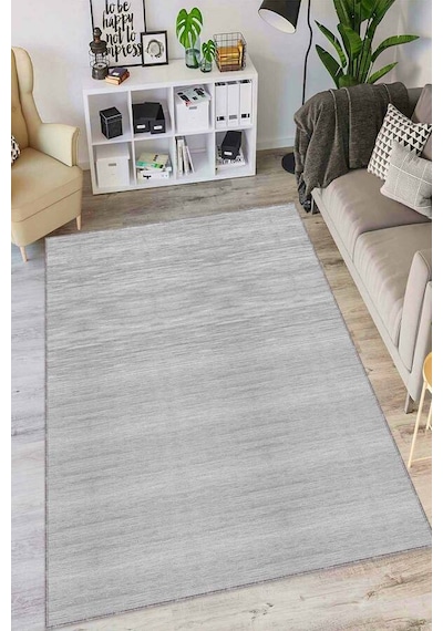 Gri Sade Desensiz Kaymaz Tabanlı Dekoratif Halı Ar1359n11