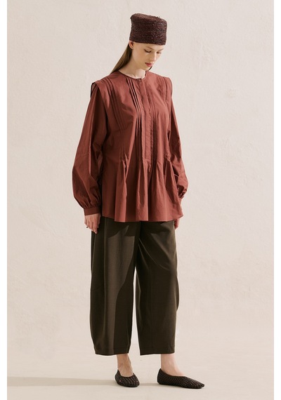 Manuka Fırfır Detaylı Dökümlü Tunik Bordo Ss26tnk00006-1030 No
