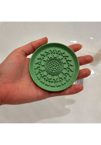 3d Baskı Makyaj Fırçası Temizleme Pedi - Desenli Aparat-yeşil