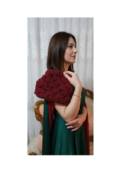 Trakyatrend Vintage Tasarım Makrome El Çantası - Bordo Bordo
