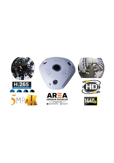 5mp 180 Derecelik 1440 Geniş Fisheye Açı Ultra Hd Ahd Gece Görüş