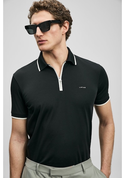 Lufian Chase Erkek Polo Yaka T-shirt 111040236 Siyah