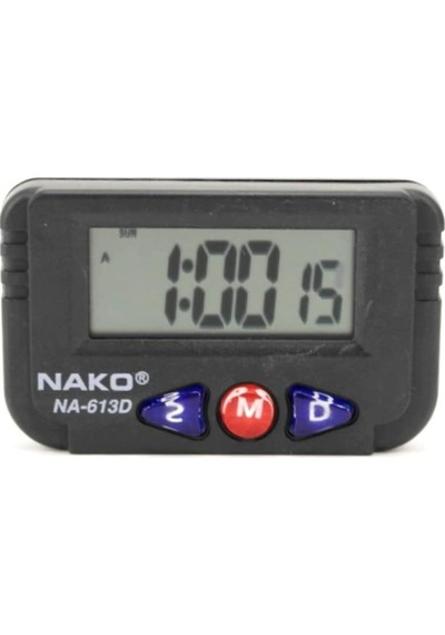 Nako Küçük Dijital Masa - Araba Saati Alarm Kronometre Na-613D Gk