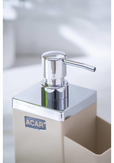 Acar Astoria Akrilik Sünger Hazneli Sıvı Sabunluk - Krem/silver Krem