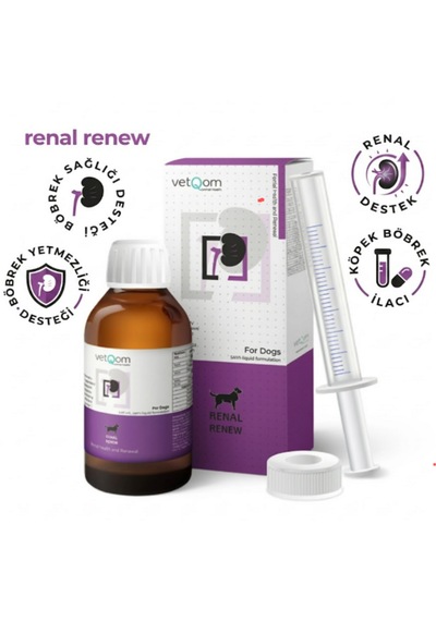 Vetqom Canine Renal Renew 120 Ml Köpekler İçin Böbrek Fonksiyon Ve Toksin Atıcı Destek
