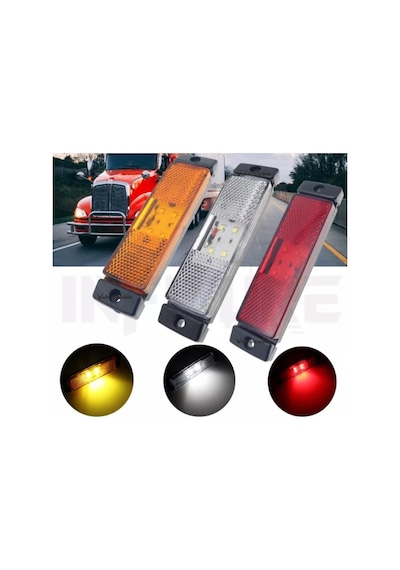 Ahmet Otomotiv 4 Ledli Dekoratif Lamba Side Marker Yan-ön-arka Tır-kamyon-karavan-pickup-karavan Beyaz Renk
