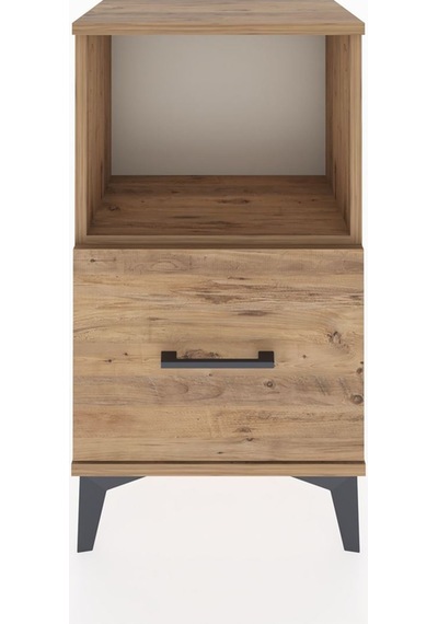 Arges Komodin Tek Raflı Tek Çekmeceli 44x30x80 Çam-çam Çam