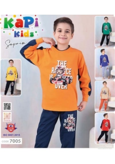 Kapi Kids 7011 Erkek Çocuk Uzun Kol Pijama Takım Turuncu Kapi Kids 7011 Erkek Çocuk Uzun Kol Pijama Takım Turuncu