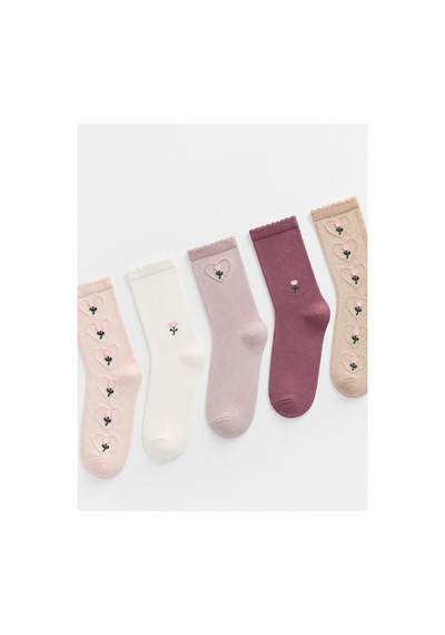 Lc Waikiki Alıta Cıty Farkıyla Lcw Dream Pembe Nakışlı 5'li Paket Kadın Soket Çorap Pembe - 925404171 Pembe