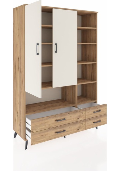 Hyperion Dolap 10 Raflı 4 Çekmeceli 2 Kapaklı 132x44x195 Çam-aytaşı/çam Aytası/atlas Çam Hyperion Dolap 10 Raflı 4 Çekmeceli 2 Kapaklı 132x44x195 Çam-aytaşı/çam Aytası/atlas Çam