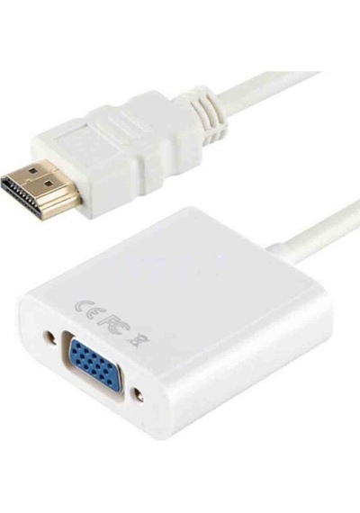 Alfais Zey Alfais 4487 Hdmı To Vga Çevirici Dönüştürücü Monitör Kablosu Beyaz