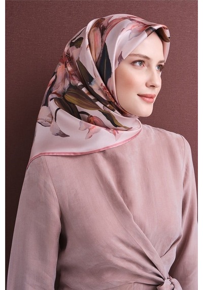 Armine İpek Eşarp 2027 Kış - 9620-33 Pudra Twill