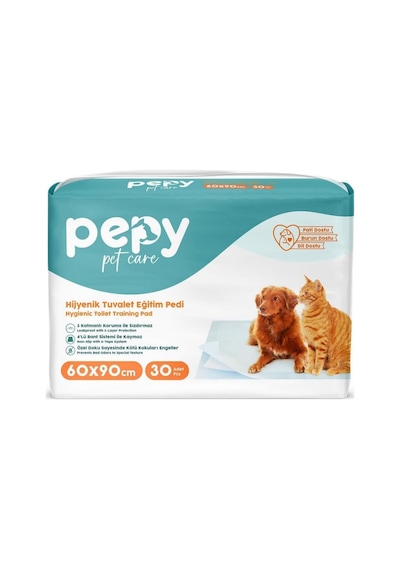 Pepy Hijyenik Yapışkanlı Tuvalet Eğitim Pedi Köpek Ve Kedi Çiş Pedi 30 Adet
