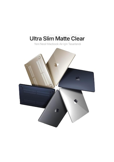 Macbook Air 15,3 İle Uyumlu M4 A3241 M3 A3114 M2 A2941 Polikarbonat Sert Koruyucu Çizilme Ve Darbe Önleyici Kılıf Mat-uzay Gri, 15 İnç 2023-2024 Belirtilmemiş