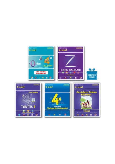 Tonguç 4. Sınıf Konu Anlatımlı Zoru Bankası Taktikli Full Set 5 Kitap
