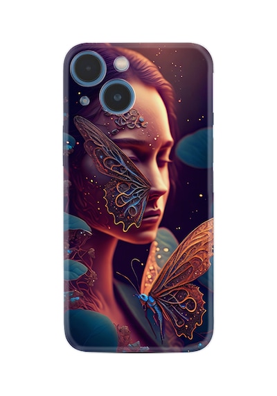 Apple iPhone Uyumlu Apple iPhone Uyumlu 13 Kılıf Apple iPhone Uyumlu 14 Kılıf Boutique Baskılı Resimli Kelebek Kadın Pcode -075