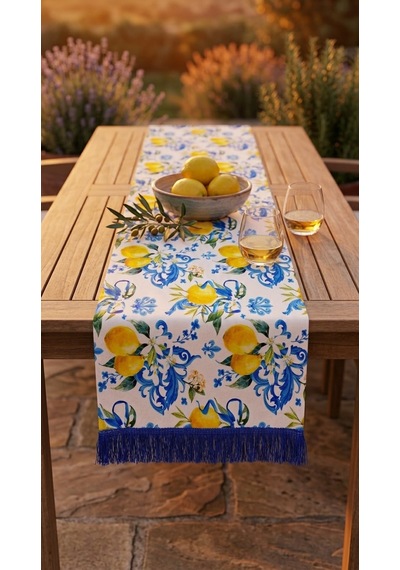 Limoncello Azure Tassel Runner Çok Renkli