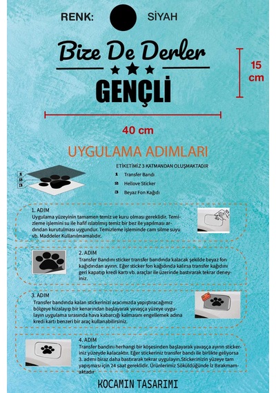 Bingöl Genç Klasik Siyah Sticker Bingöl Bize De Derler Gençli 40x15 Cm Araba Çıkartma 40 CM - Siyah