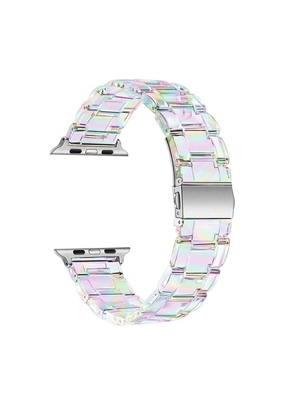 Apple Watch Ultra 2 İçin Kordon Stainless Transparent Clear Çok Renkli Watch Ultra 2 İle Uyumlu Kordon - Çok Renkli